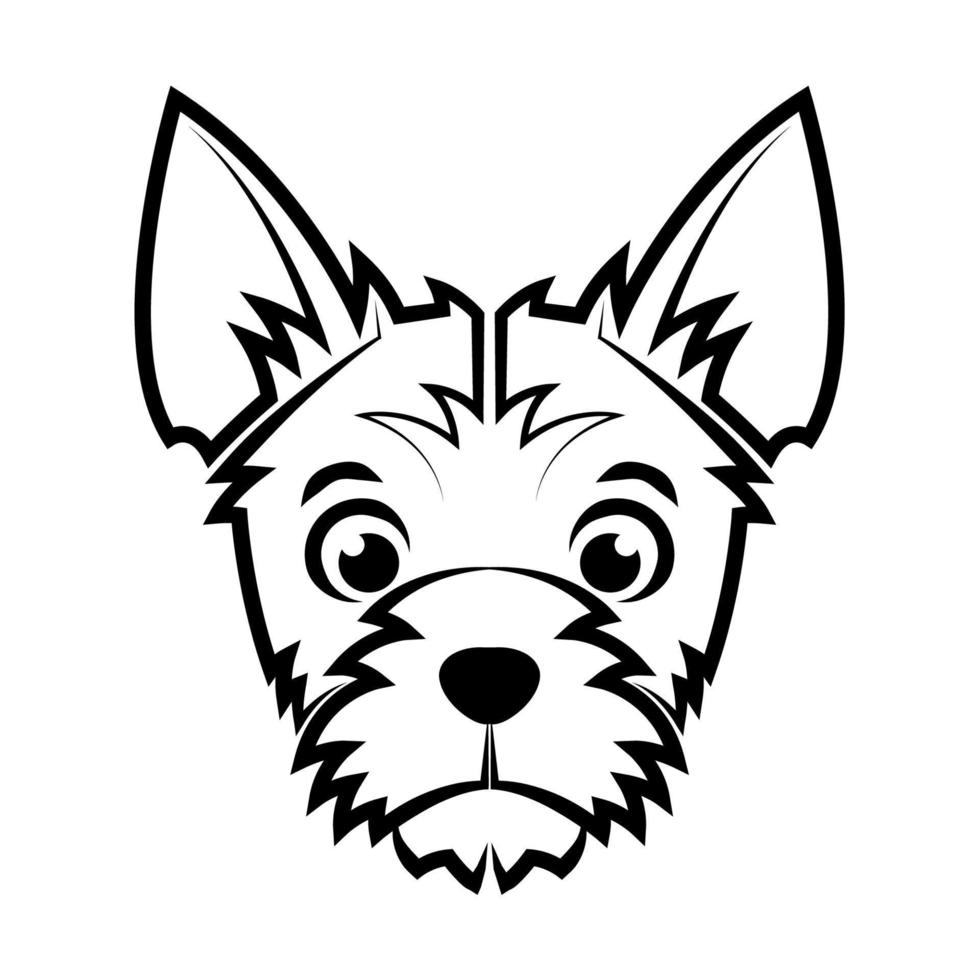 Black and white line art of terrier dog head Good use for symbol mascot icon avatar tattoo T Shirt design logo or any design vector