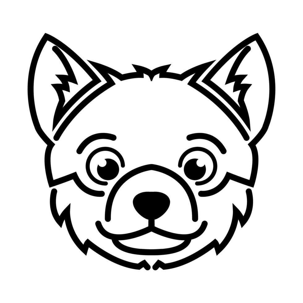 Black and white line art of dog head. Good use for symbol, mascot, icon, avatar, tattoo, T Shirt design, logo or any design vector