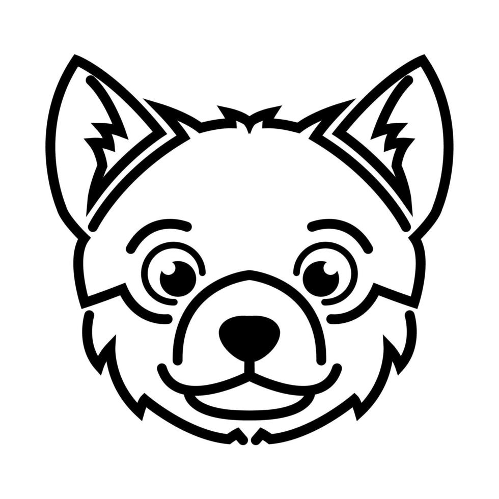 Black and white line art of dog head. Good use for symbol, mascot, icon, avatar, tattoo, T Shirt design, logo or any design vector