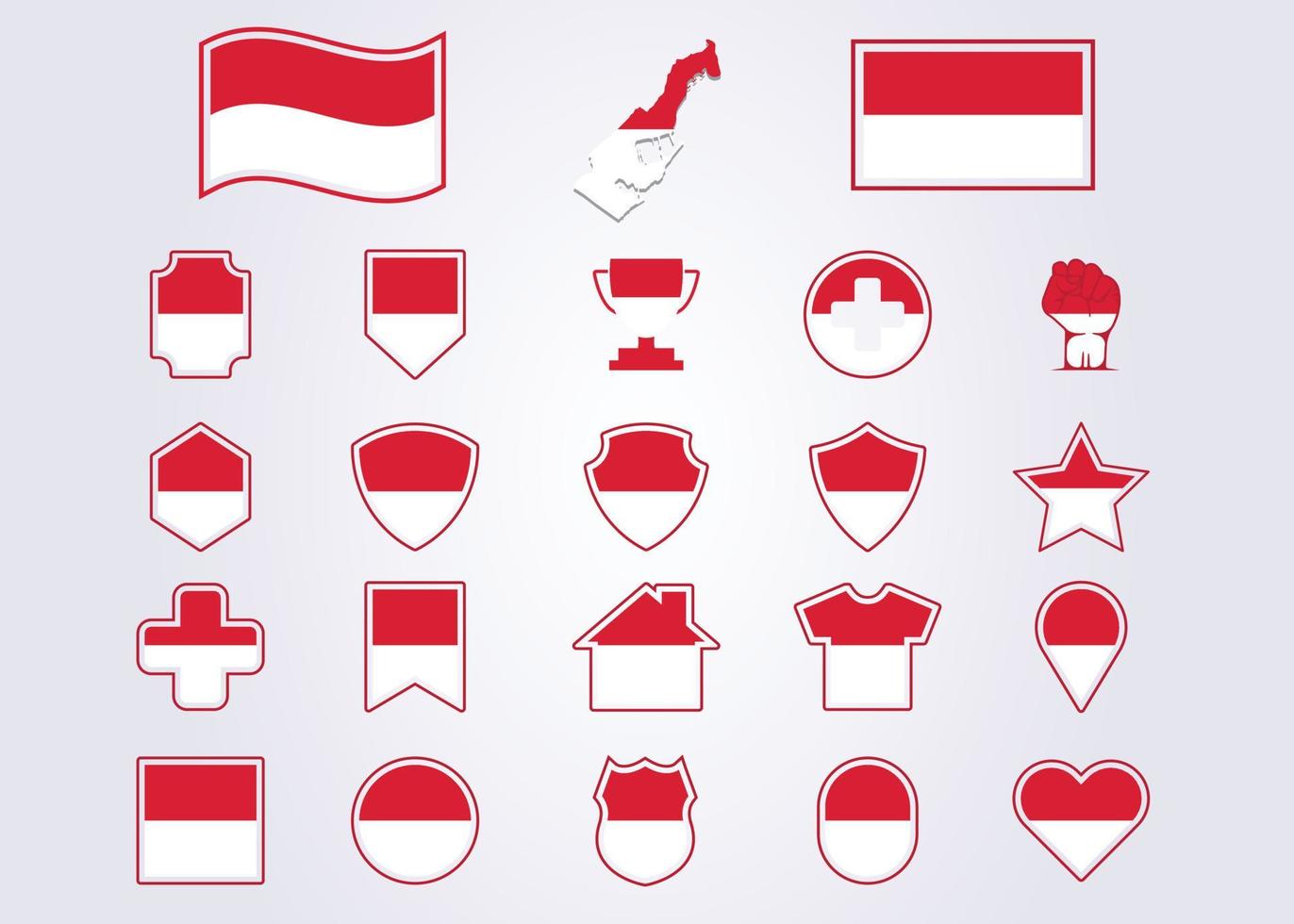 bundle of Monaco icon flag symbol sign vector illustration design