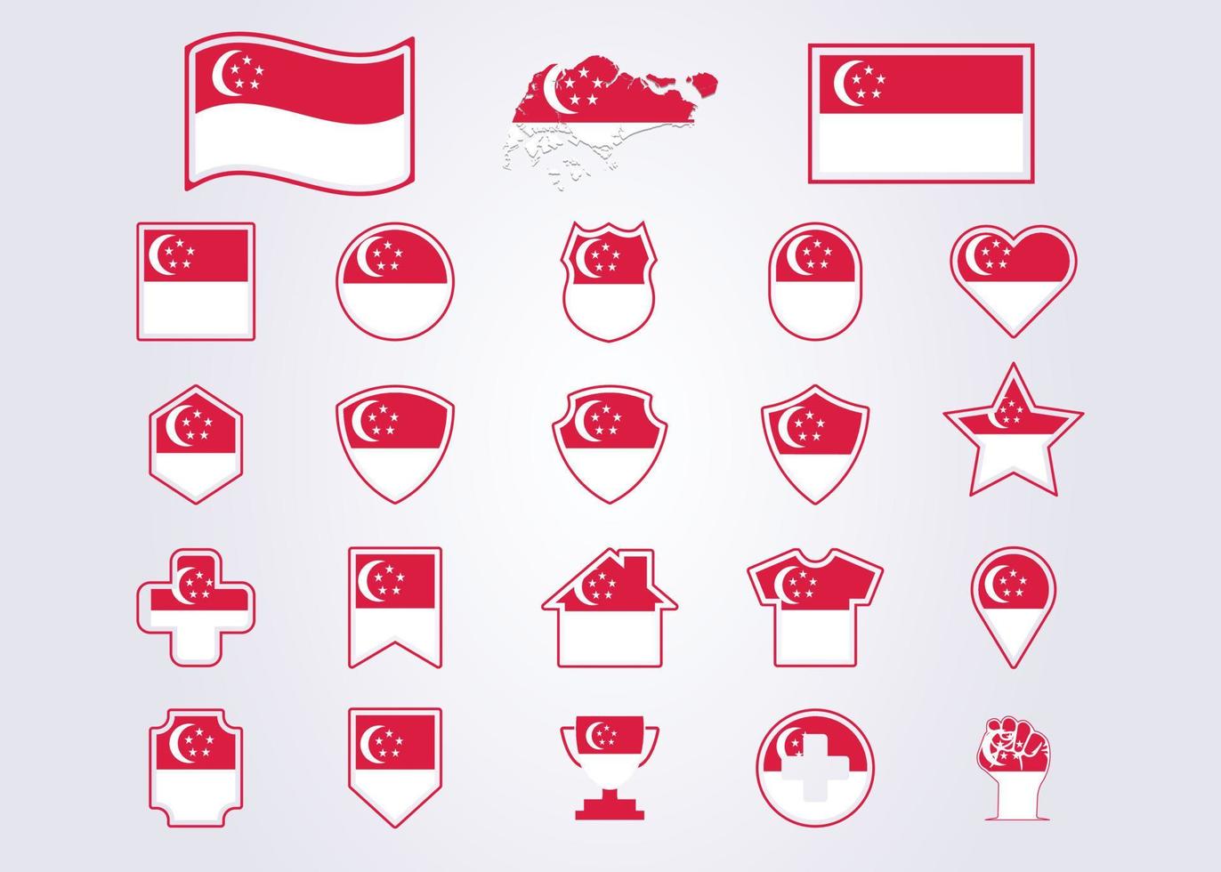paquete de singapur icono bandera símbolo signo vector ilustración diseño
