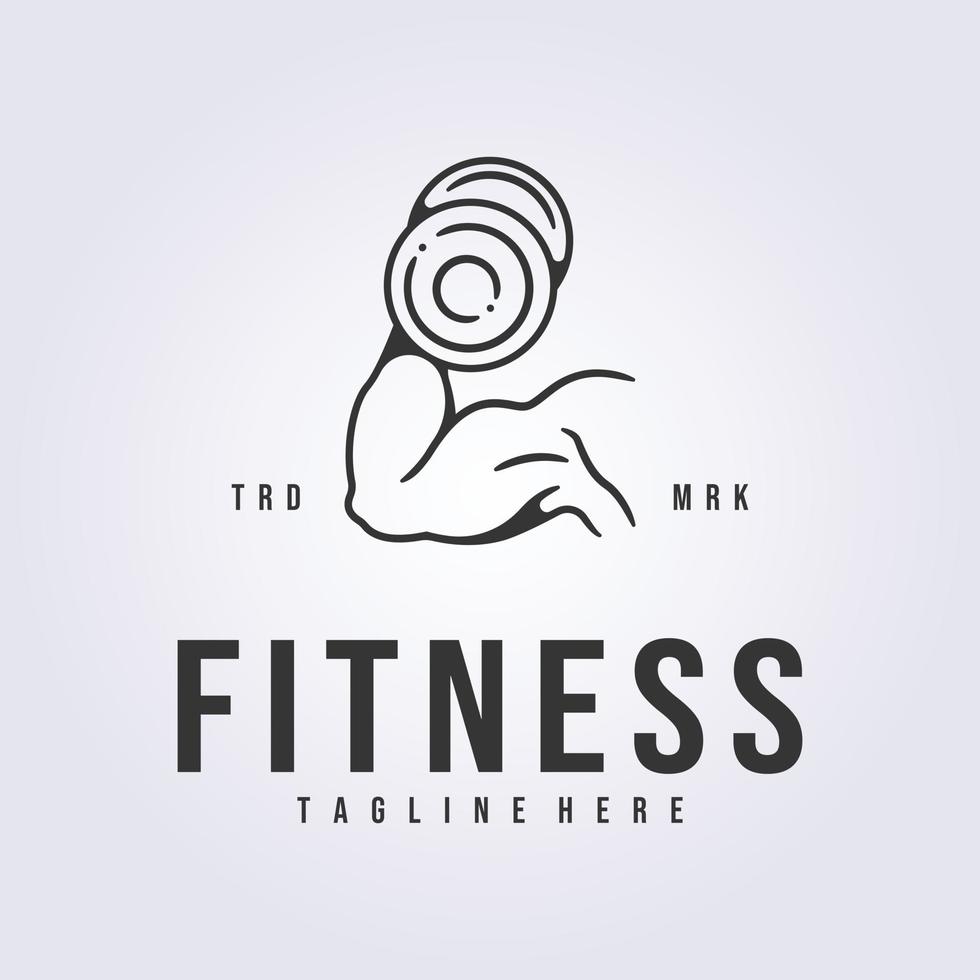 fitness gym entrenamiento logo monoline vector ejercicio icono símbolo ilustración diseño plantilla