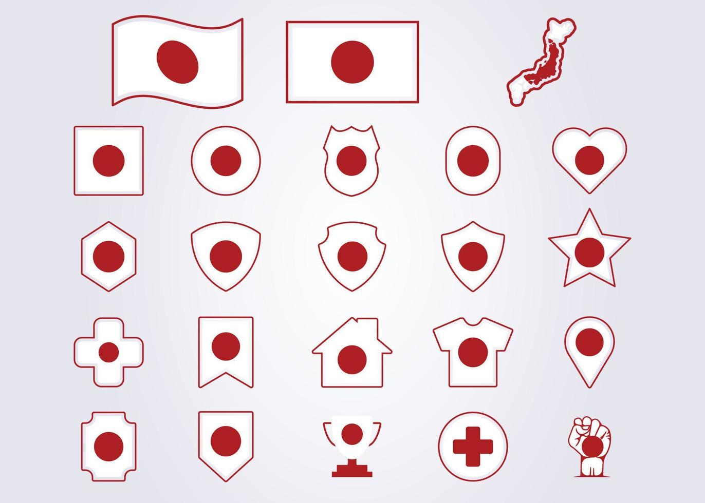 paquete de japón icono bandera símbolo japonés signo vector ilustración diseño
