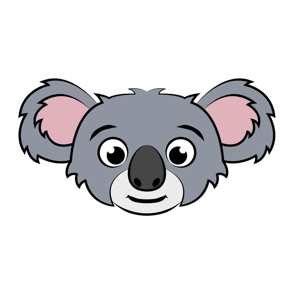 color image of koala head. Good use for symbol, mascot, icon, avatar, tattoo,T-Shirt design, logo or any design. vector