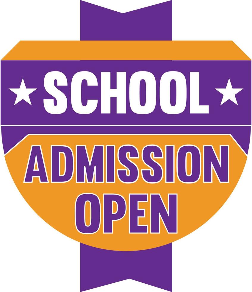 School Admission Open Badge Vector Design