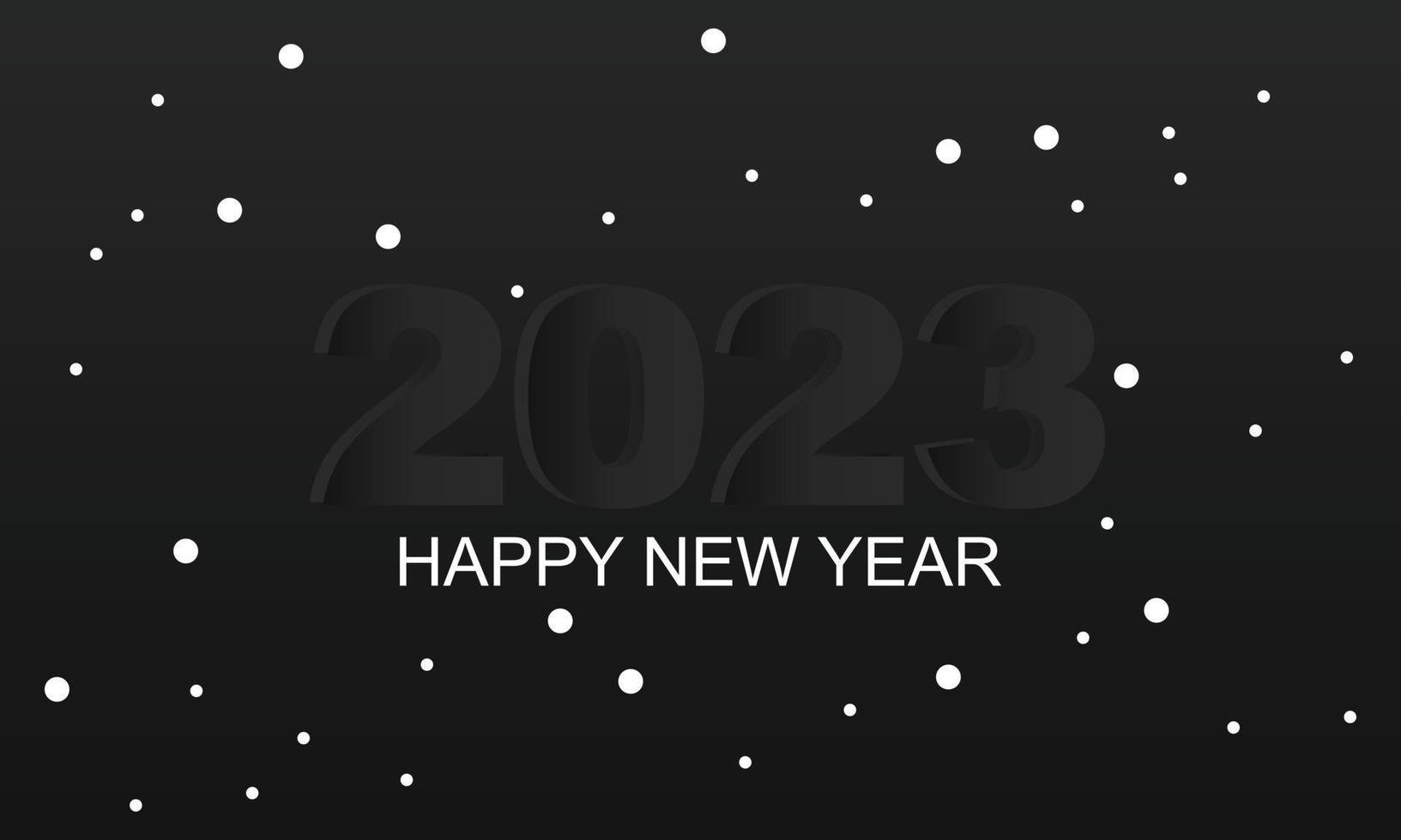 Dark 2023 Happy New Year Vector Template Design