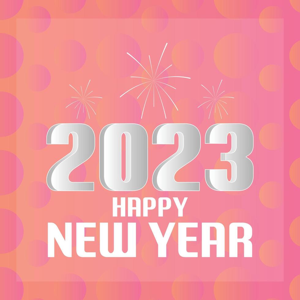 Editable White 3D Happy New Year Vector Design