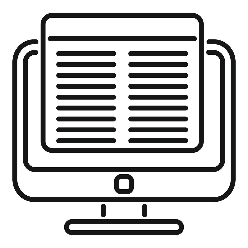 Monitor report icon outline vector. Market finance vector