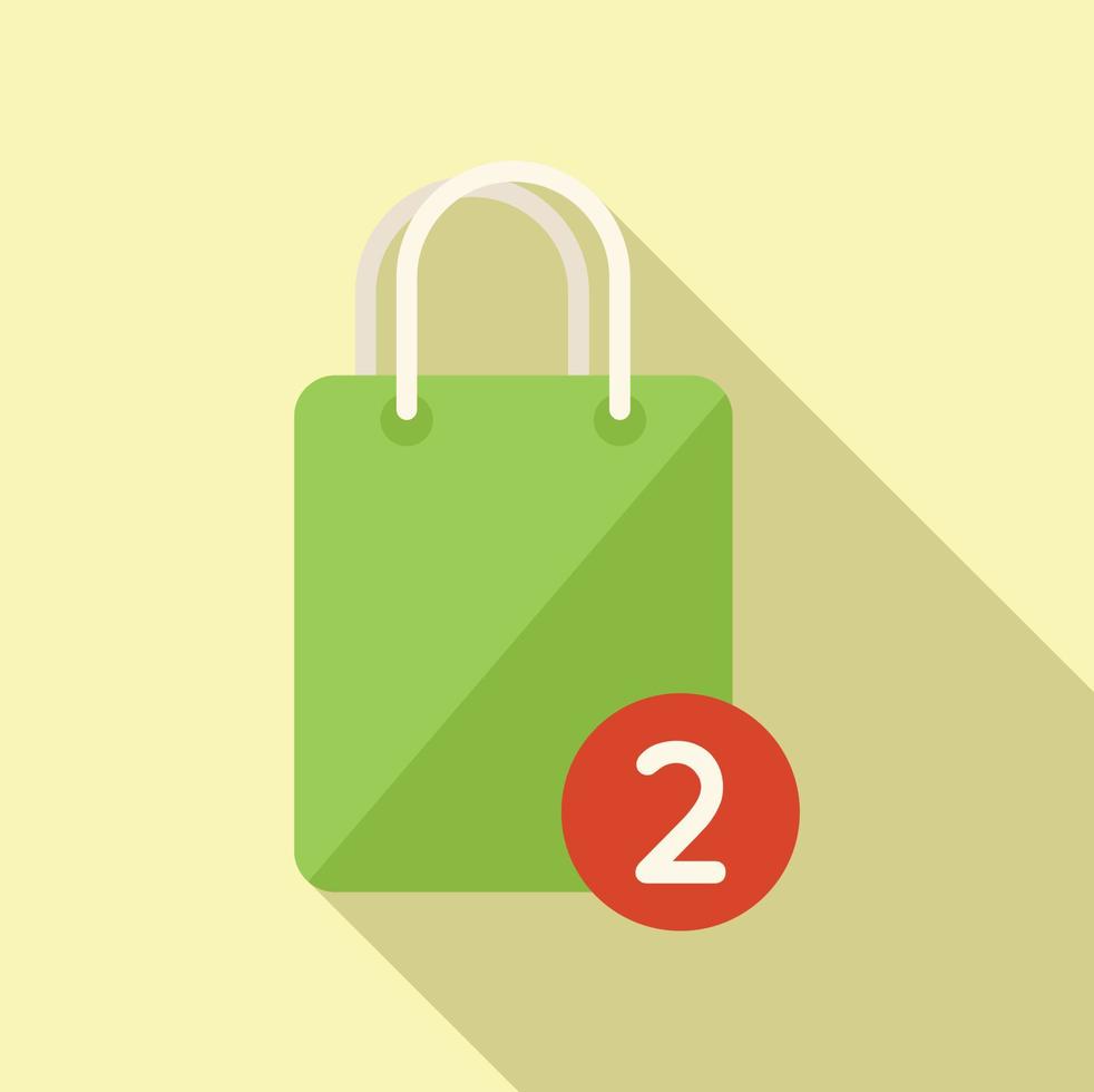 Online shop bag icon flat vector. Web store vector