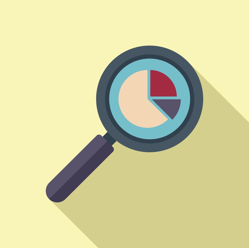 Search data chart icon flat vector. File market vector