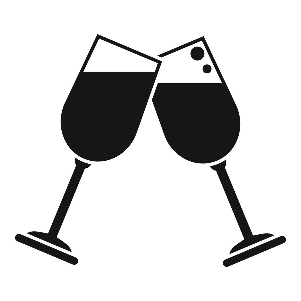 icono de aclamaciones de vino vector simple. bebida de mano