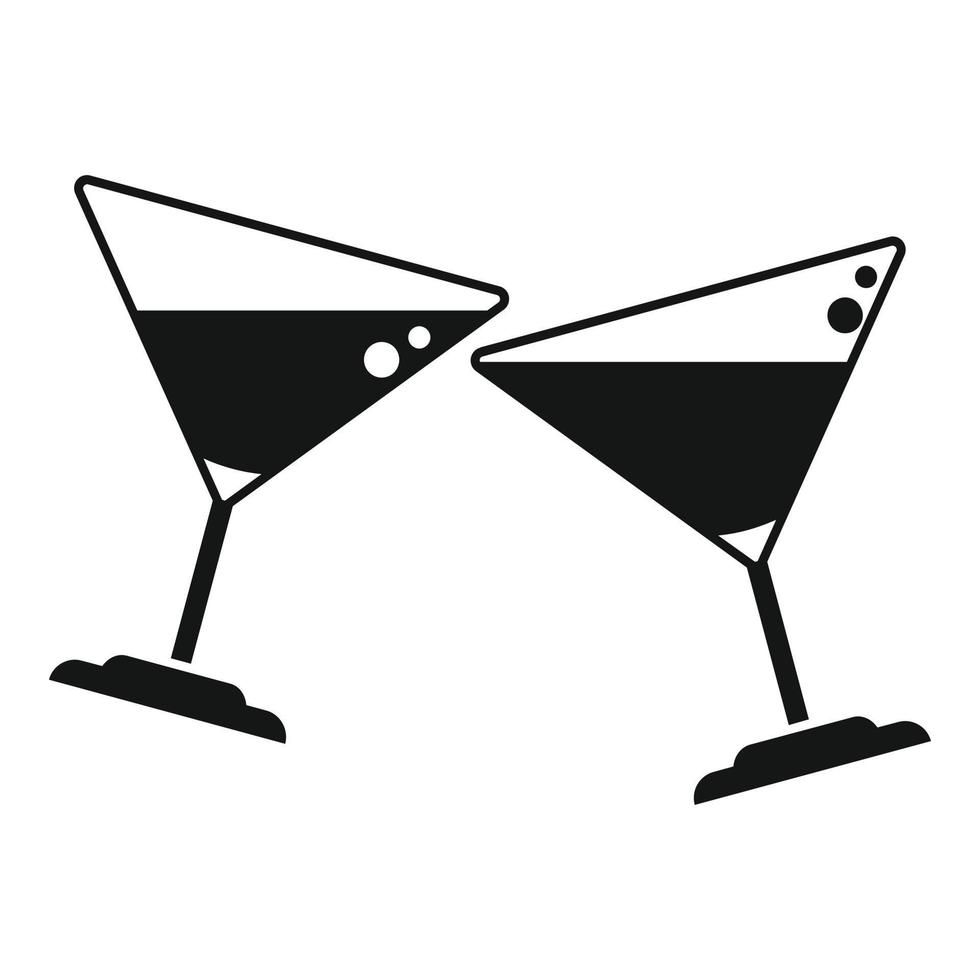 Beach cocktail cheers icon simple vector. Toast party vector