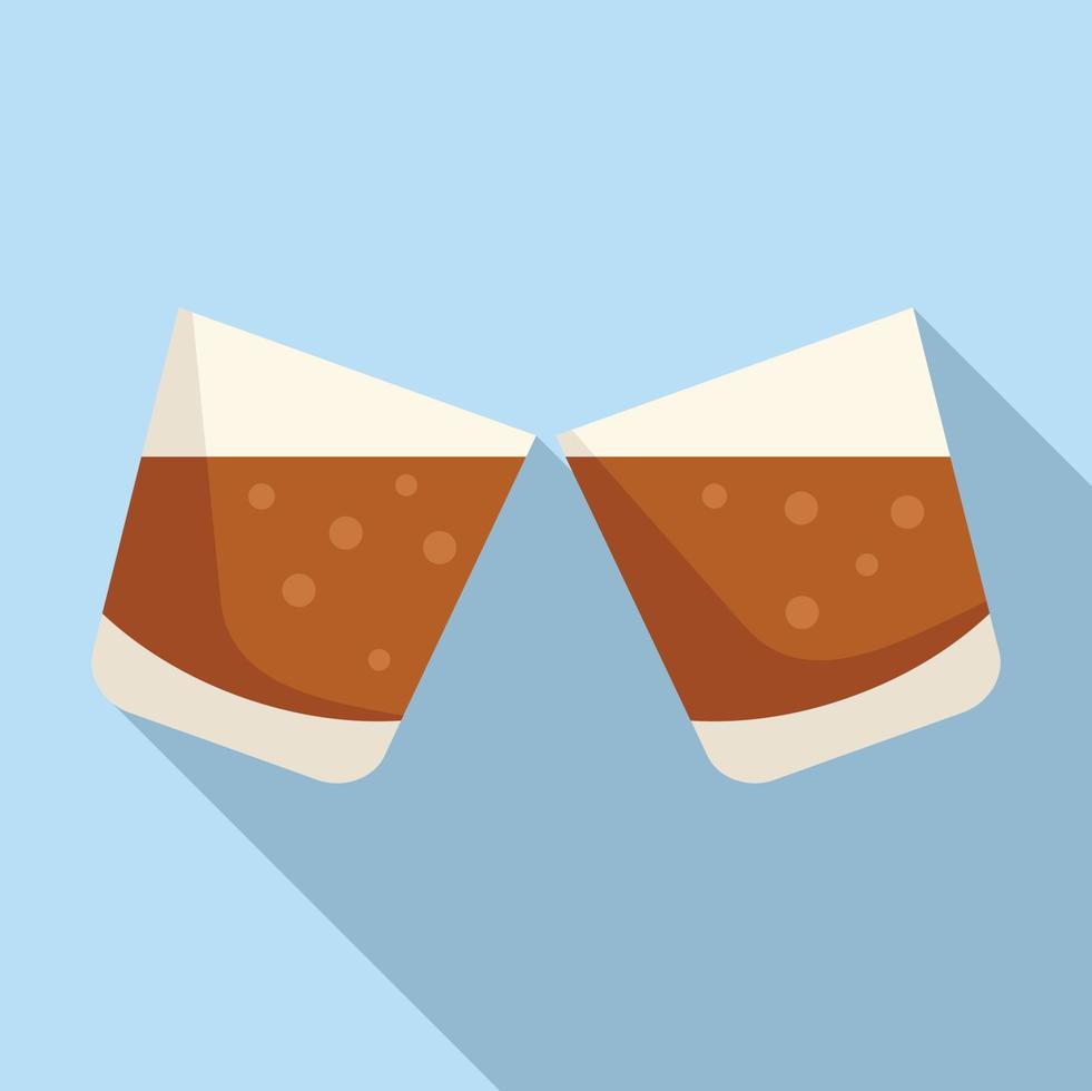 Alcohol glass icon flat vector. Drink toast vector