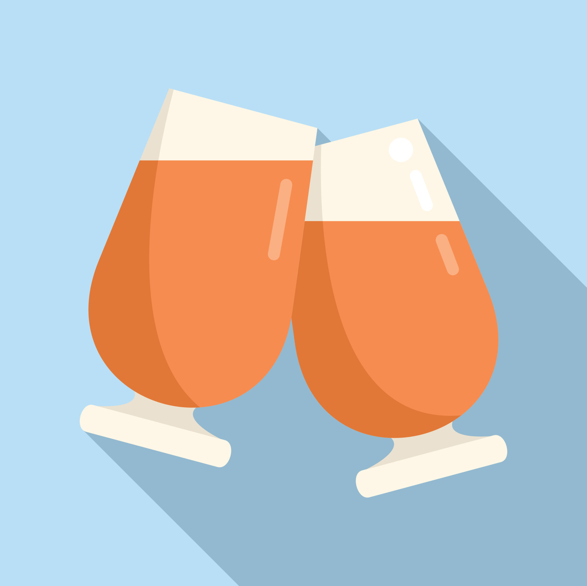 Drink cheers icon flat vector. Glass toast 15160772 Vector Art at Vecteezy