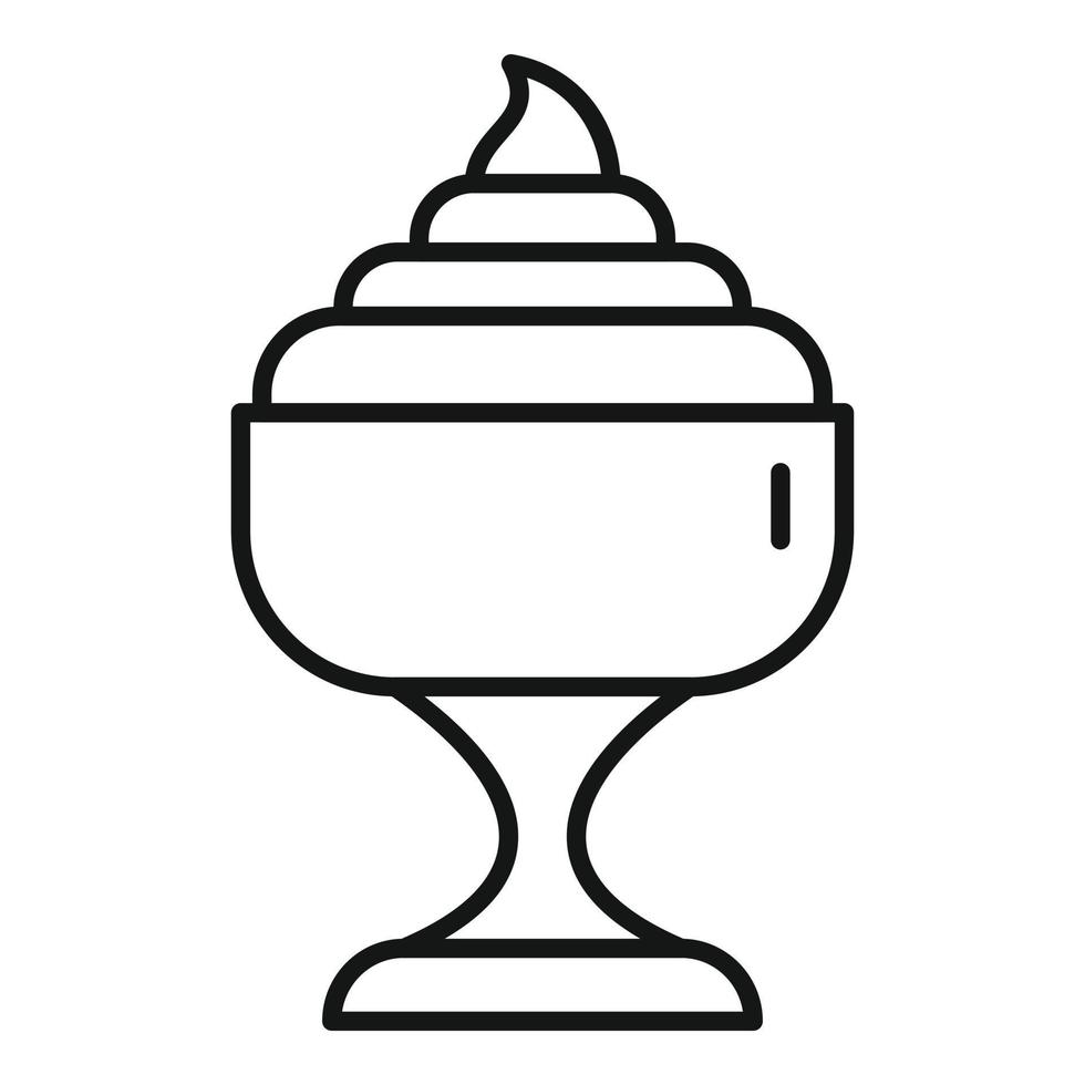 Ice cream cup icon outline vector. Chocolate scoop vector
