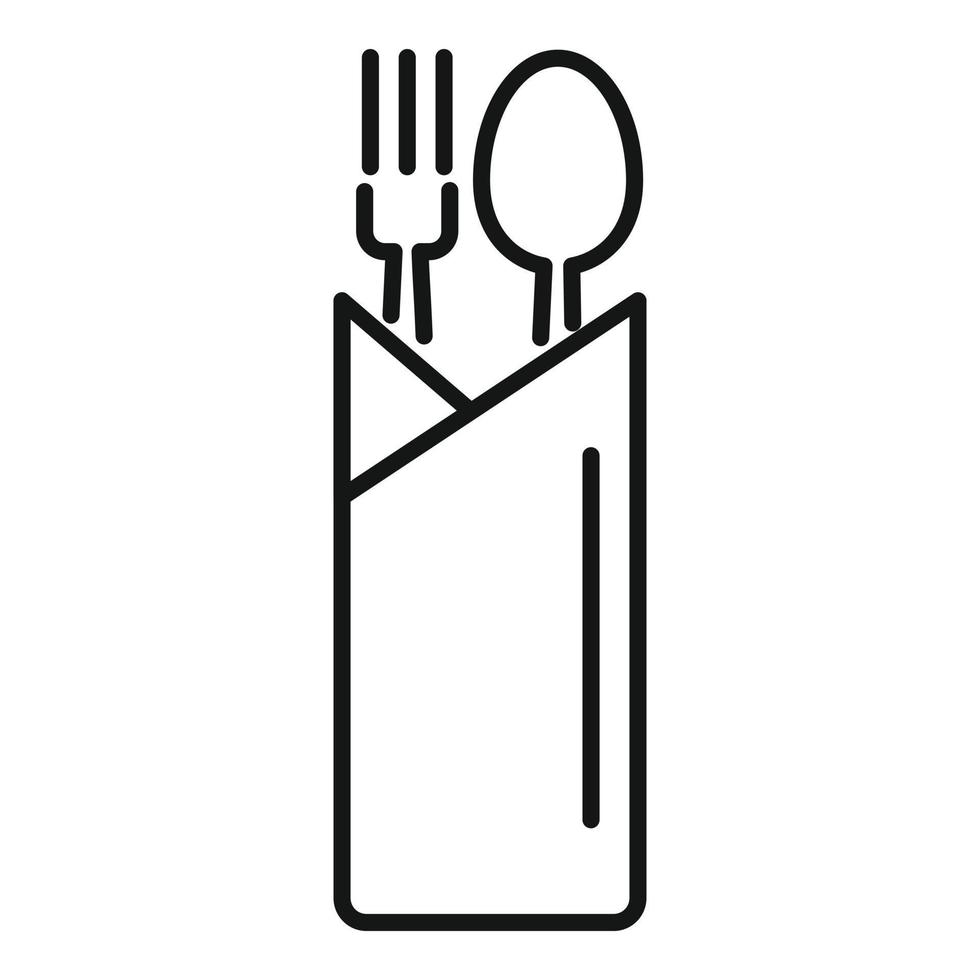 Spoon fork restaurant icon outline vector. Dish cafe vector