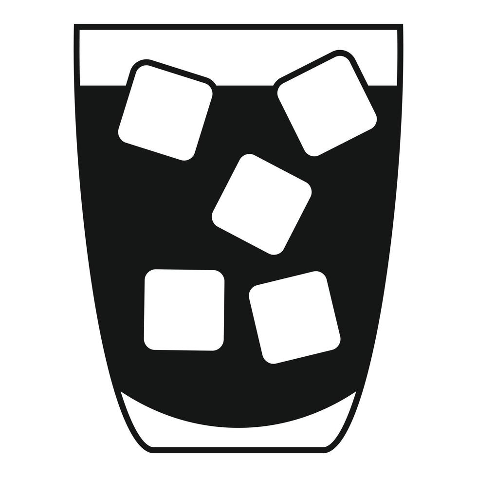 vector simple de icono de vaso de hielo de soda. taza de bebida