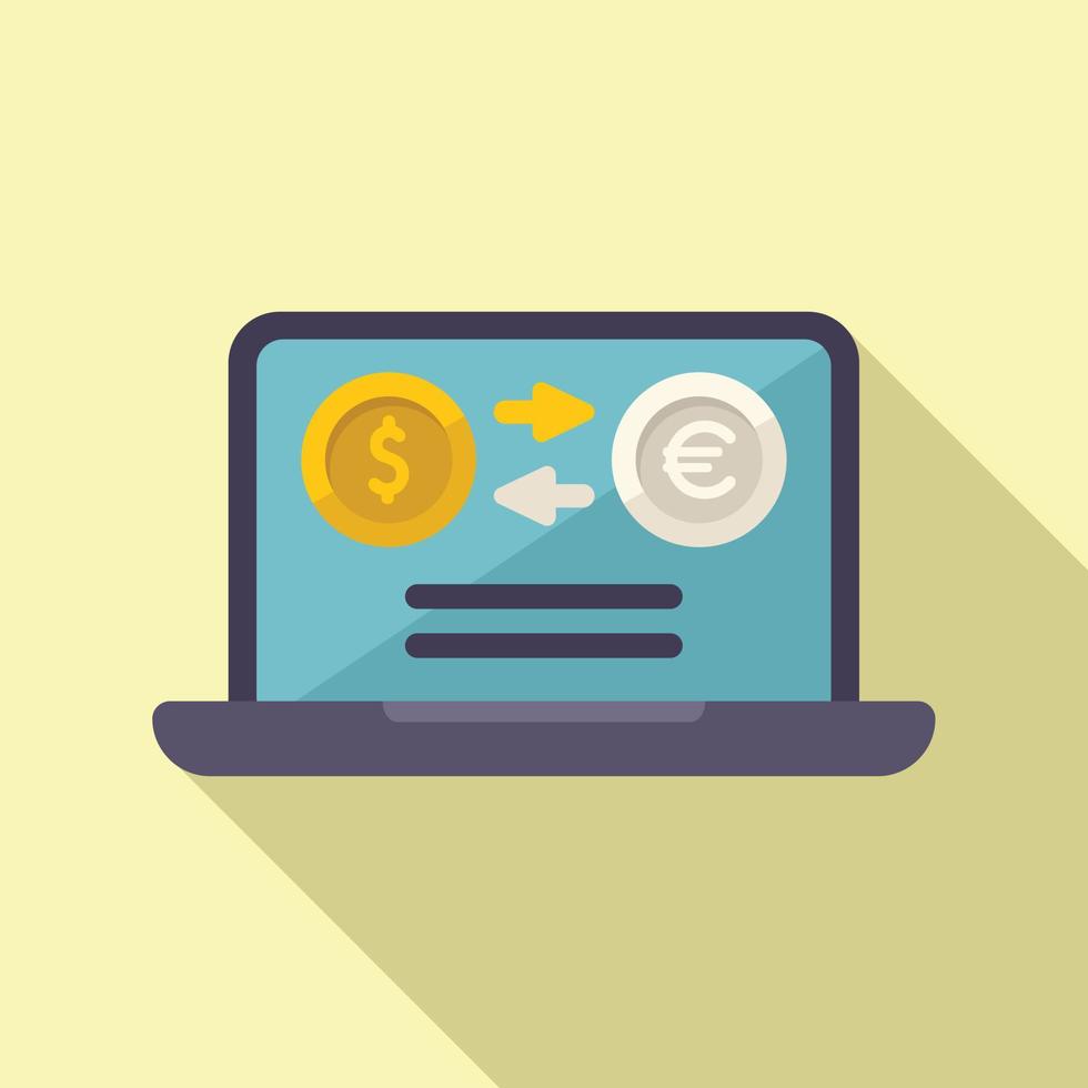 Online money convert icon flat vector. Bank finance vector