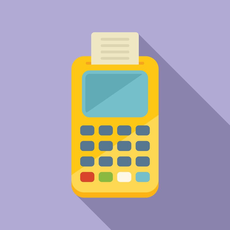 Pos terminal icon flat vector. Finance payment vector