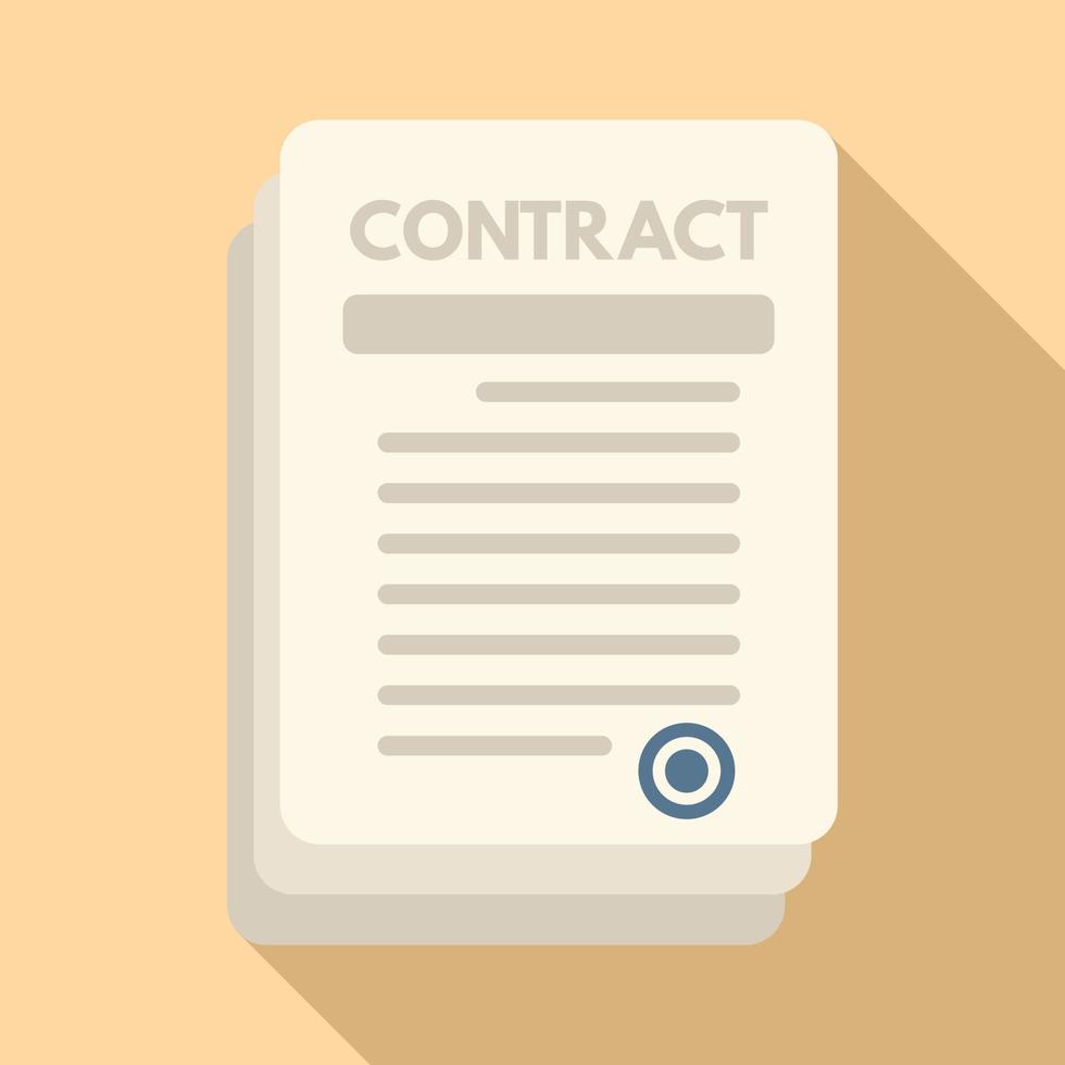 Bank contract icon flat vector. Finance people vector