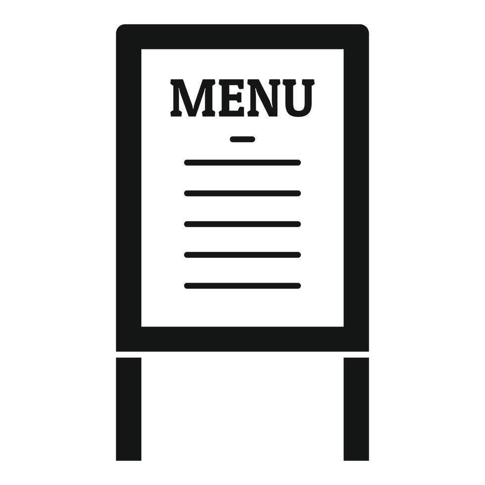 Street menu restaurant icon simple vector. Food cafe vector