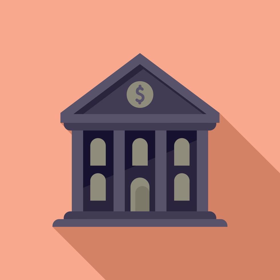 City bank icon flat vector. Finance service vector