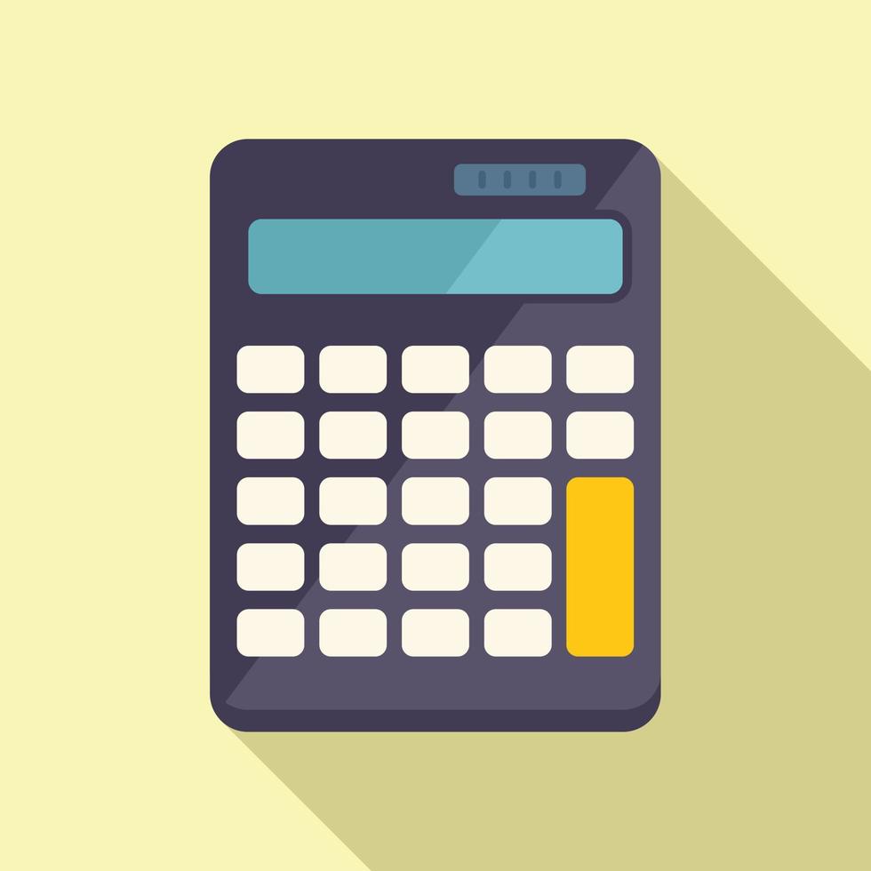 Finance calculator icon flat vector. Bank payment vector