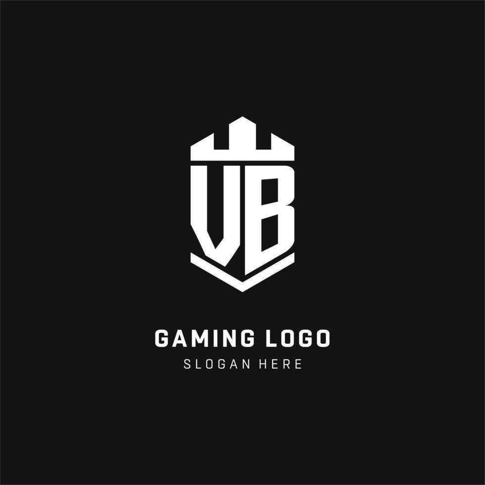 VB monogram logo initial with crown and shield guard shape style vector