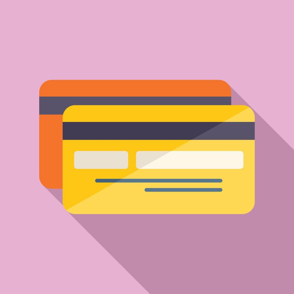 Credit card icon flat vector. Finance payment vector