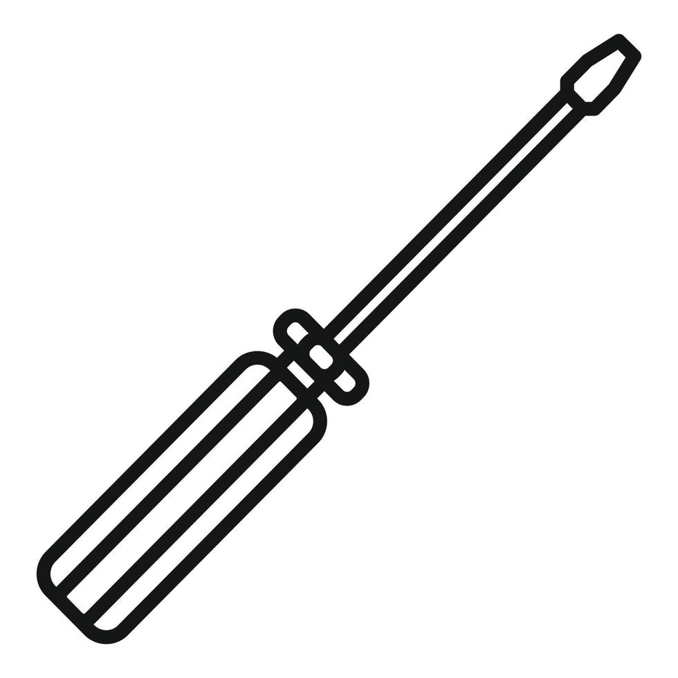 Screwdriver icon outline vector. Screw tool vector