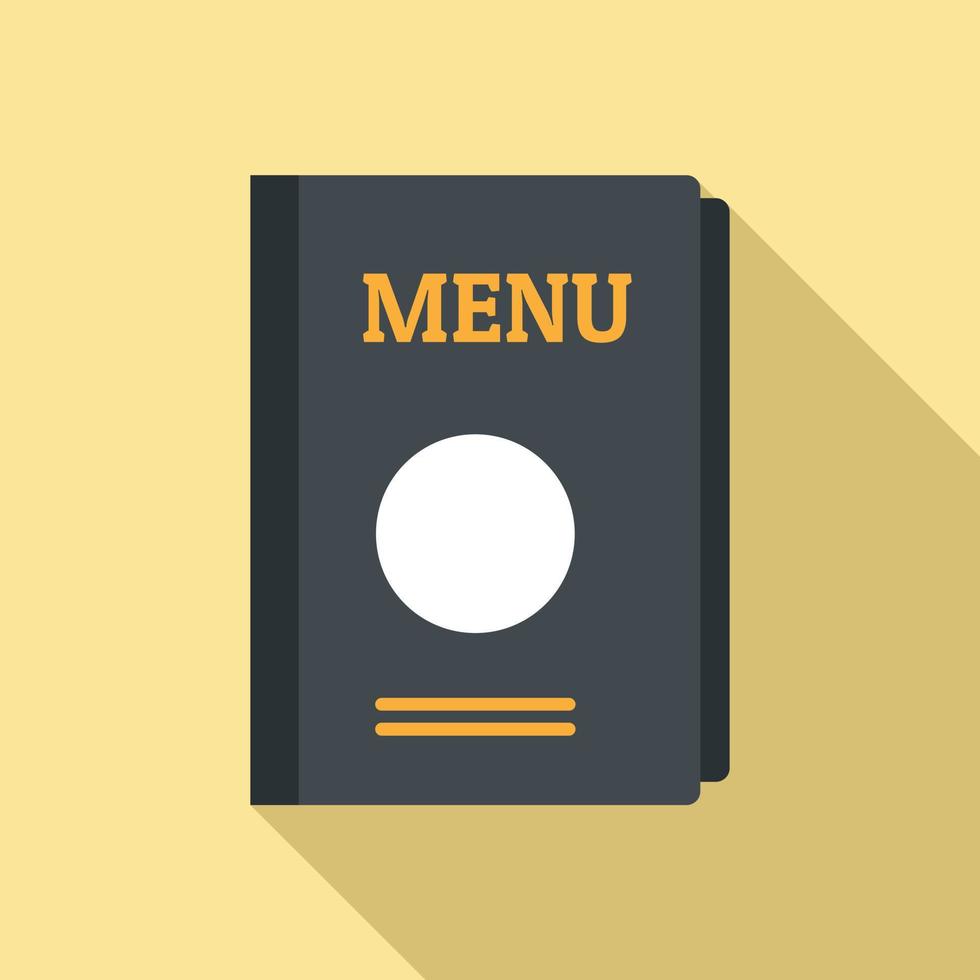 Menu book icon flat vector. Cafe dinner vector