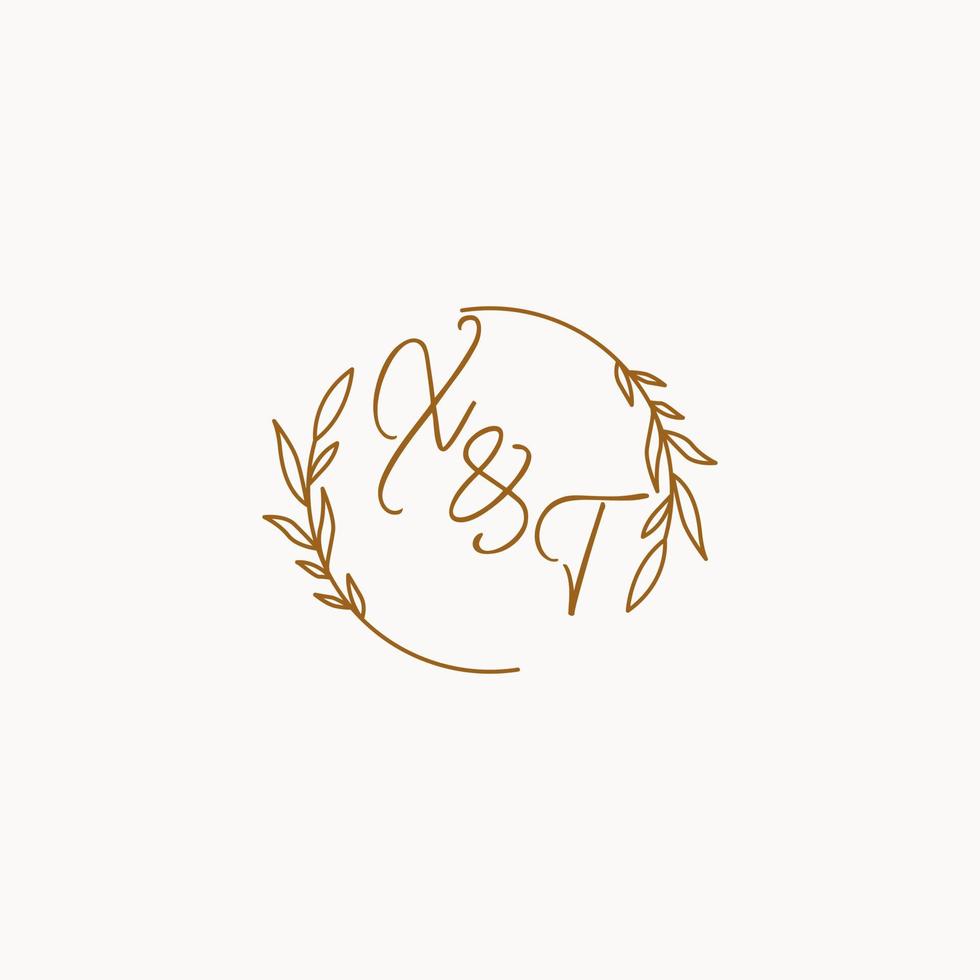 XT wedding initials logo design vector