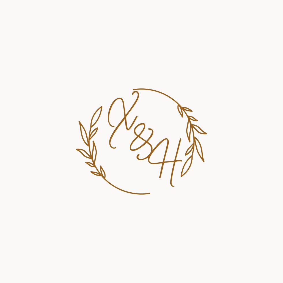 XH wedding initials logo design vector