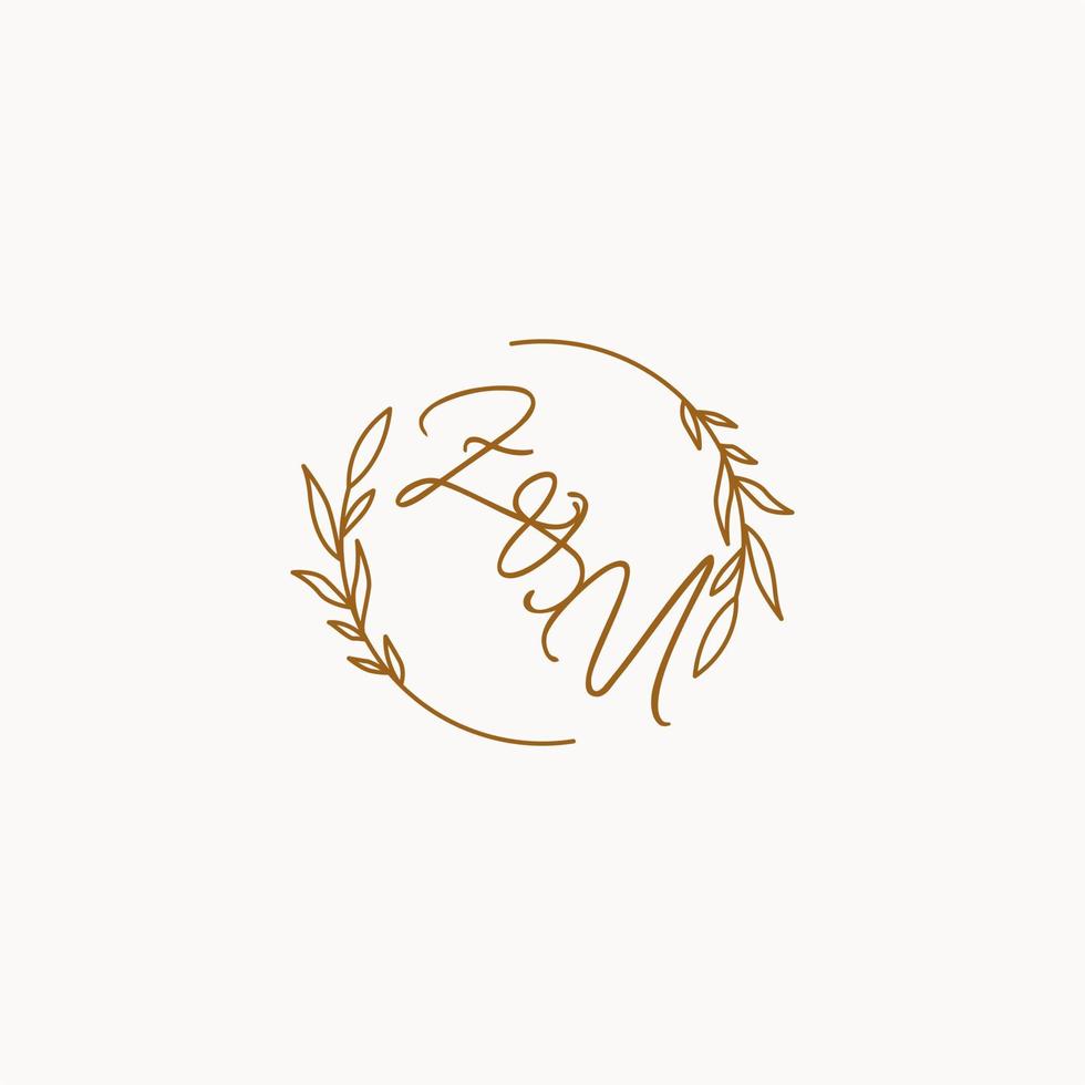 ZU wedding initials logo design vector