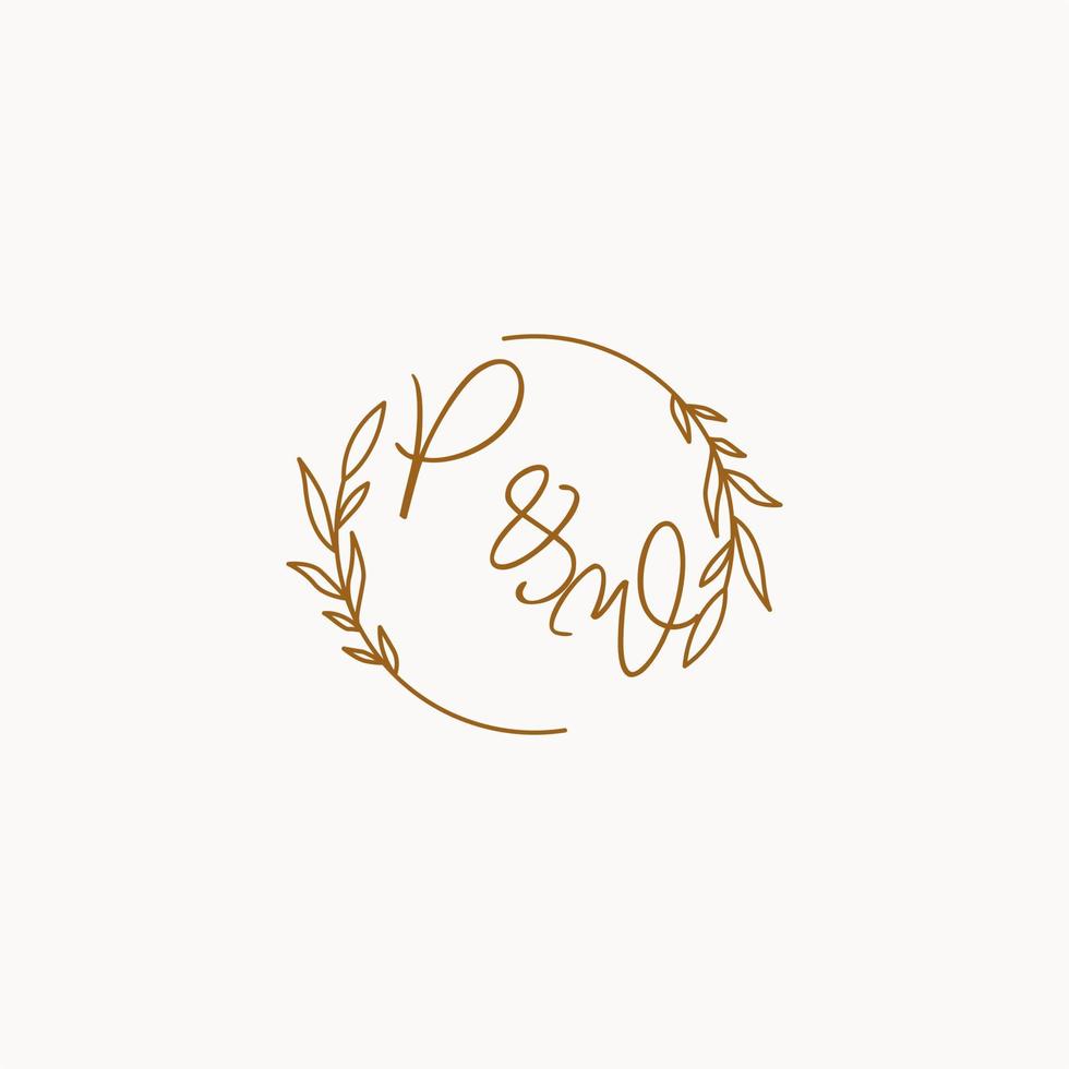 PW wedding initials logo design vector