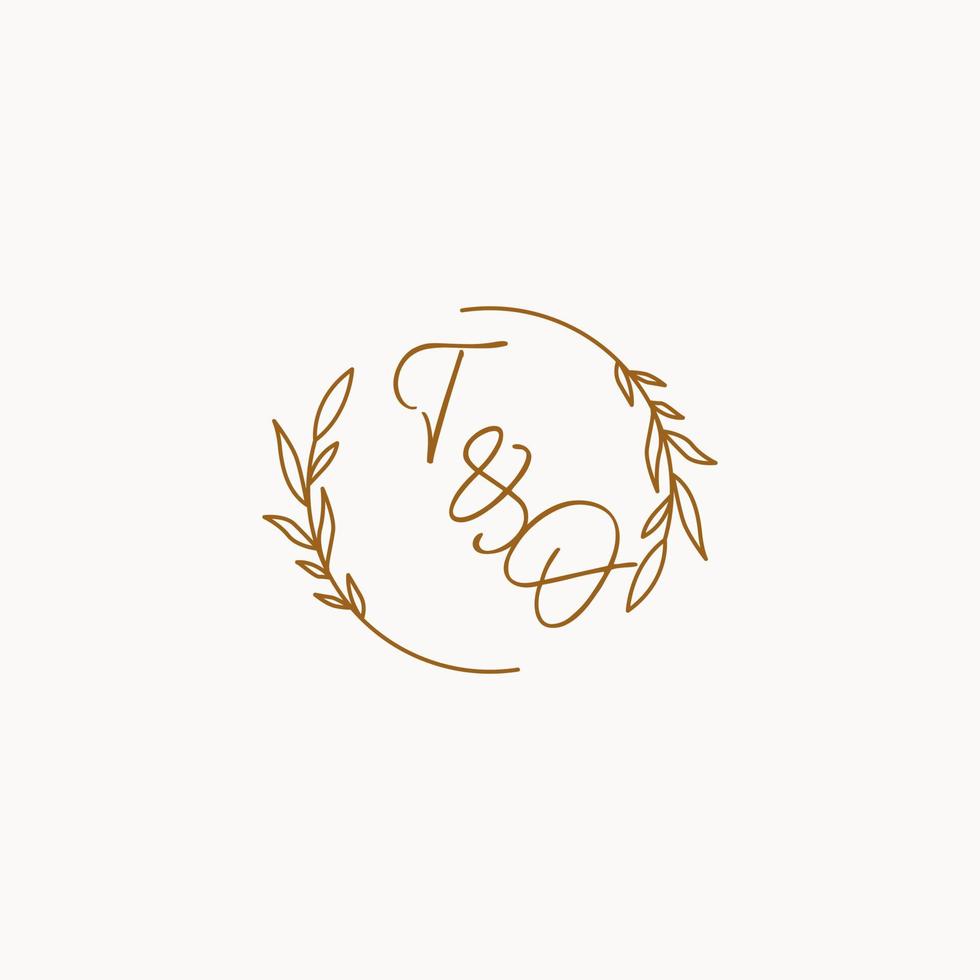 TO wedding initials logo design vector