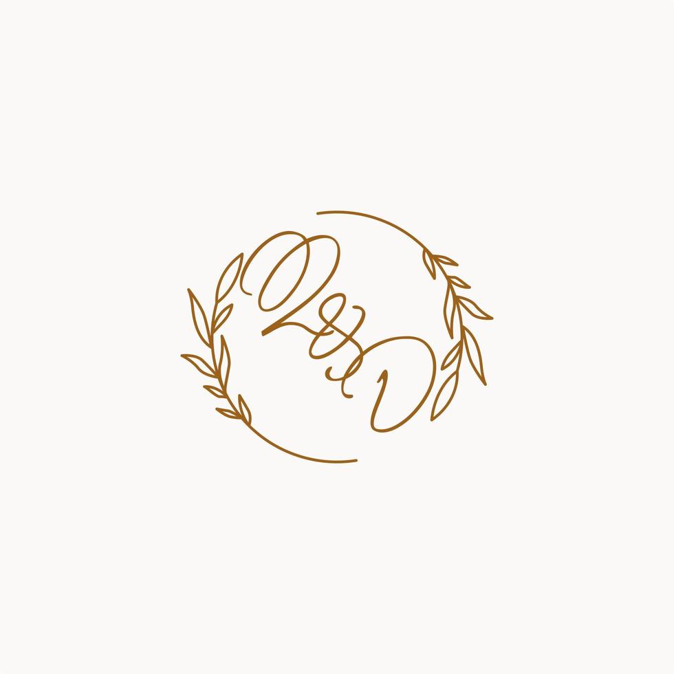 QD wedding initials logo design vector