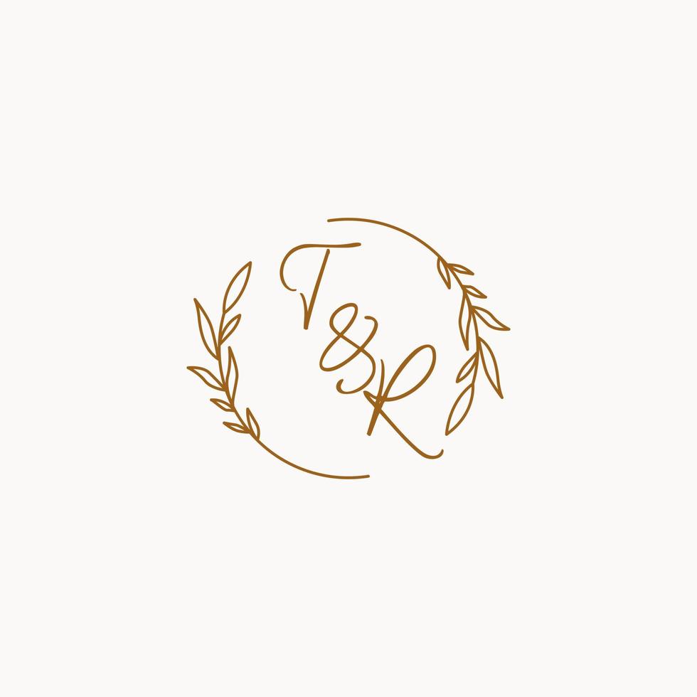 TR wedding initials logo design vector