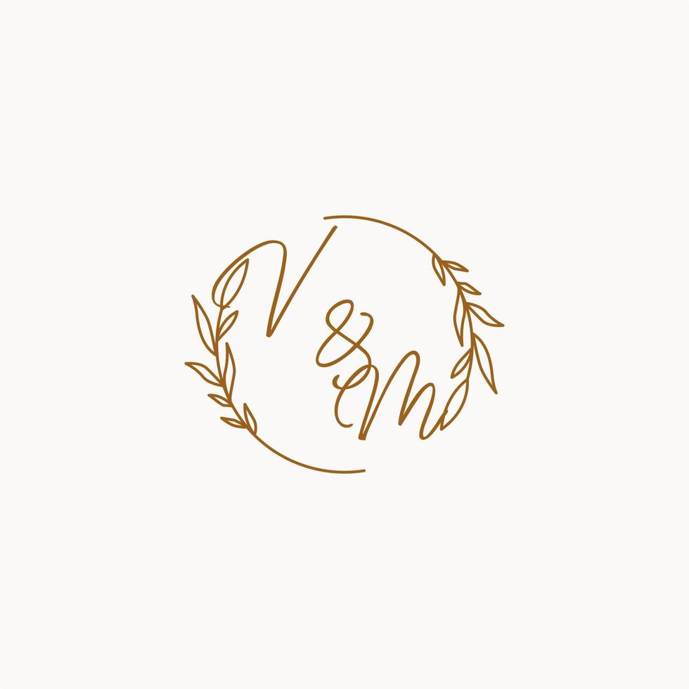 VM wedding initials logo design vector