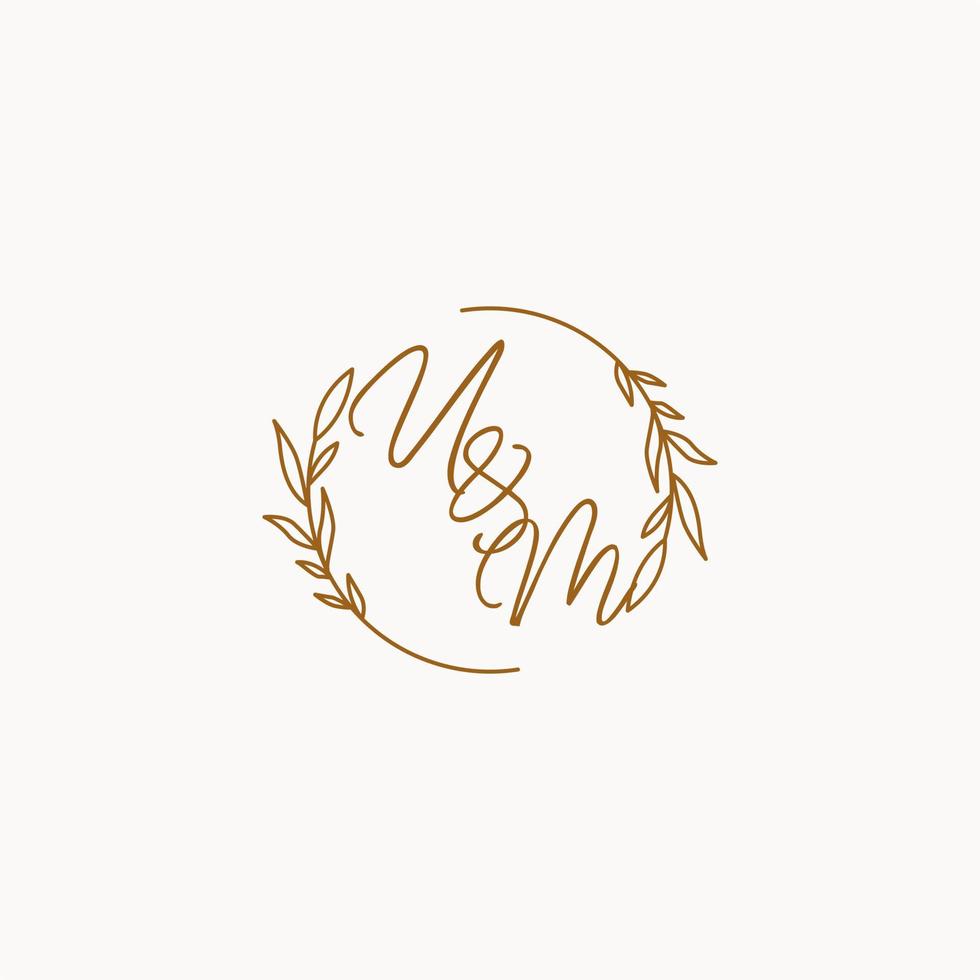 UM wedding initials logo design vector