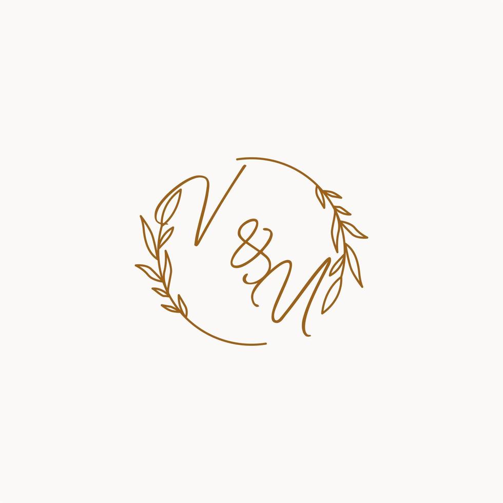 VU wedding initials logo design vector