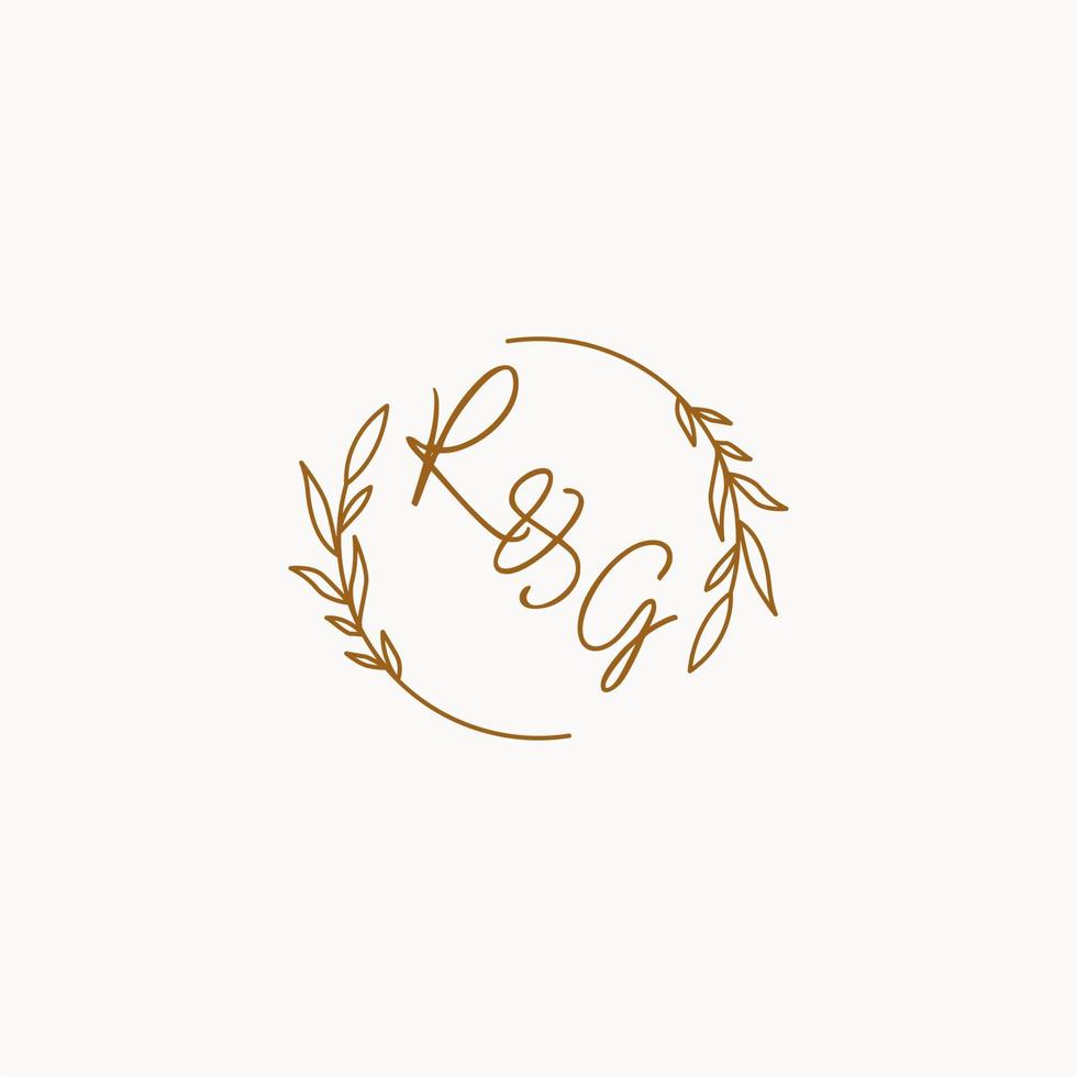 RG wedding initials logo design vector