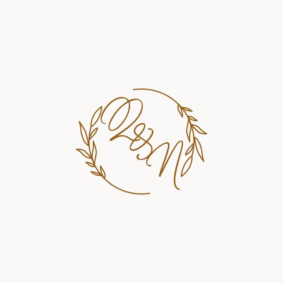 QN wedding initials logo design vector