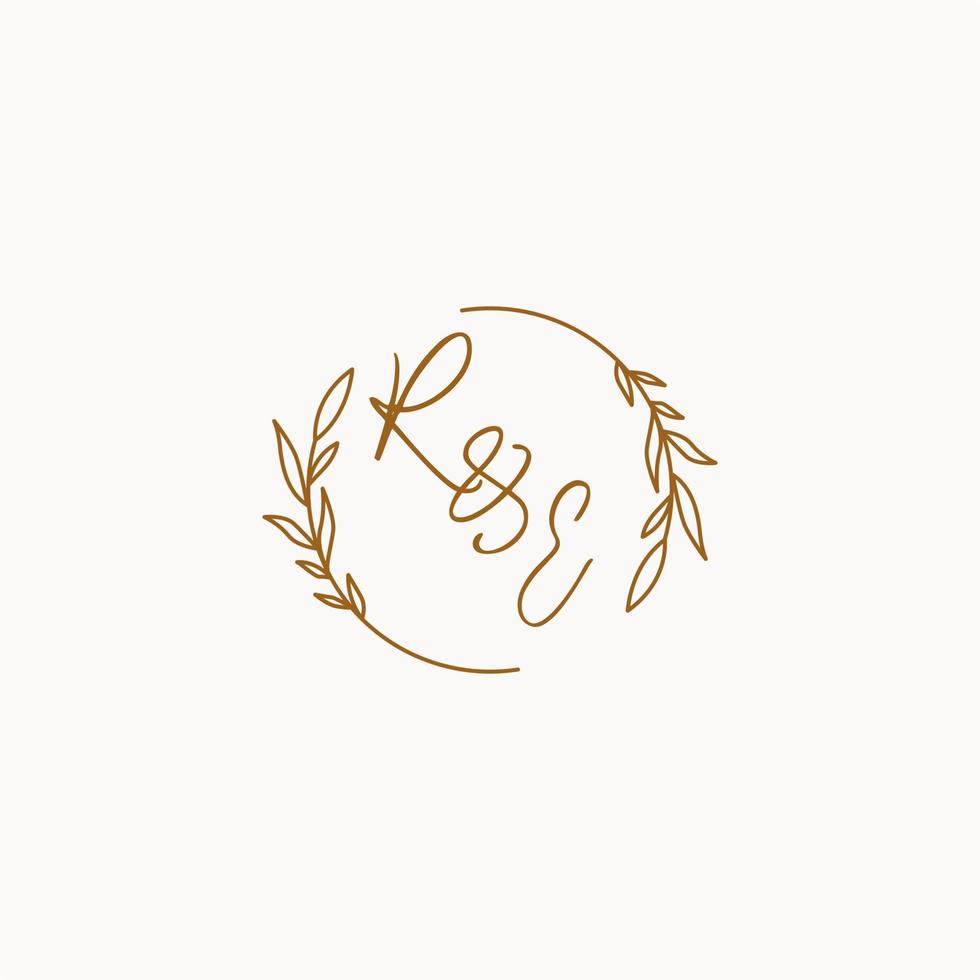 RE wedding initials logo design vector