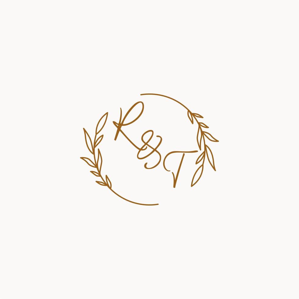 RT wedding initials logo design vector