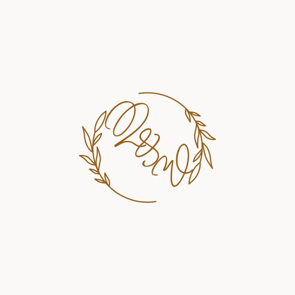 QW wedding initials logo design vector