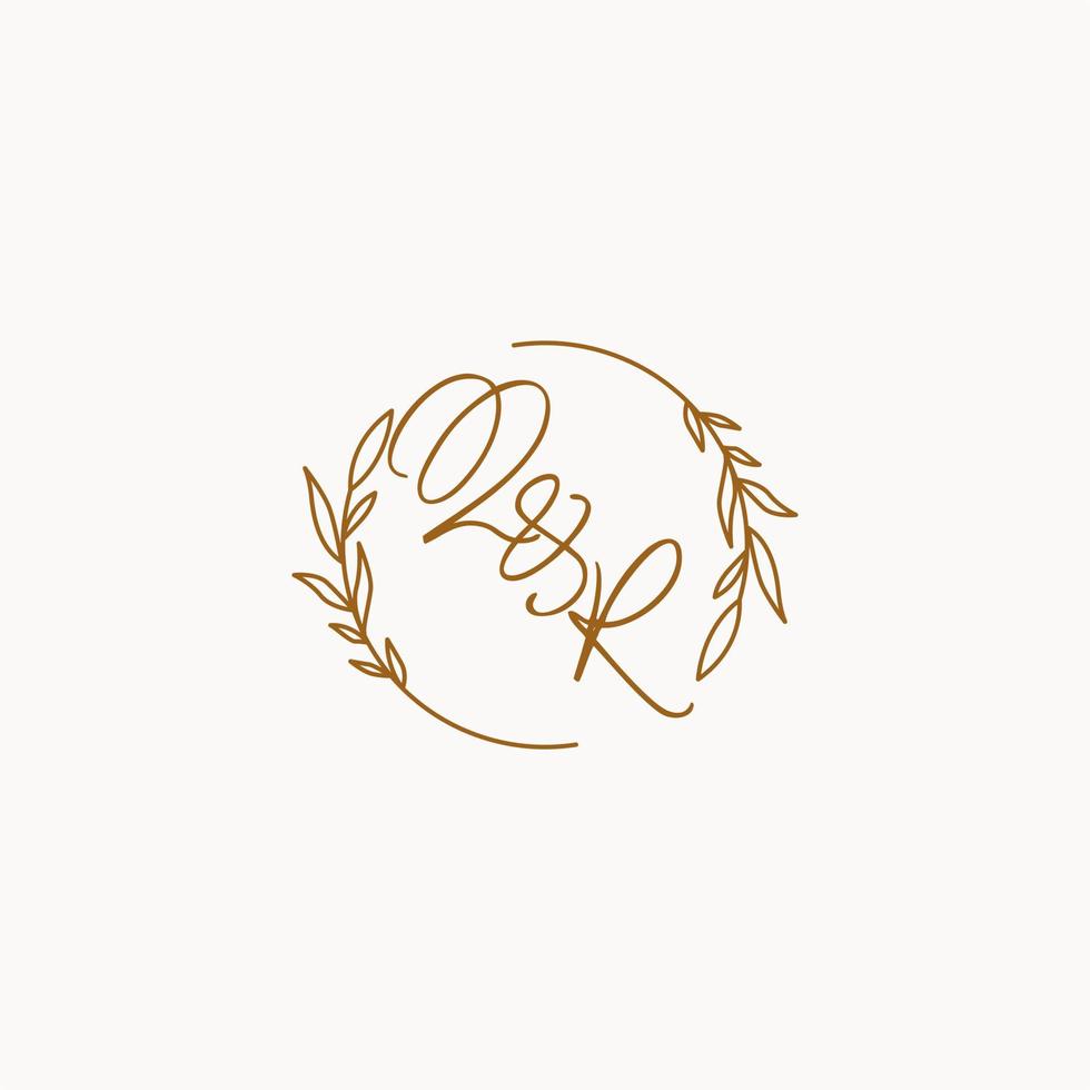 QR wedding initials logo design vector