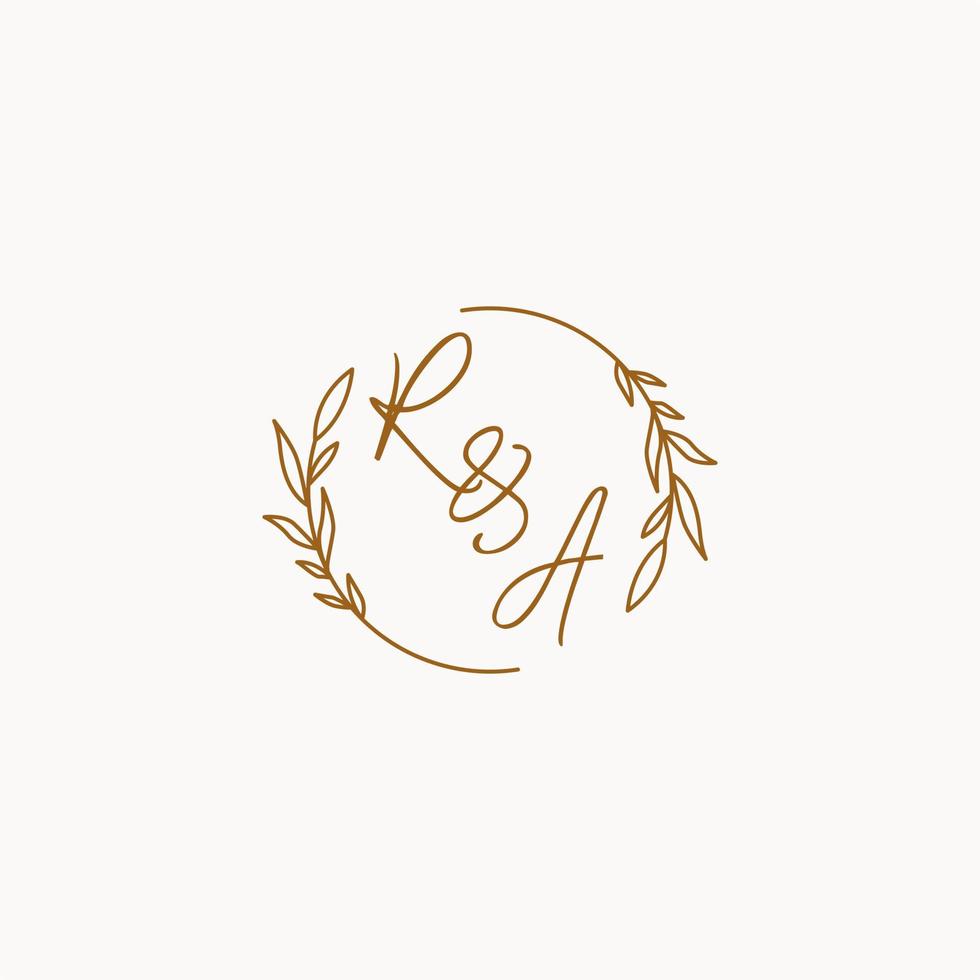 RA wedding initials logo design vector
