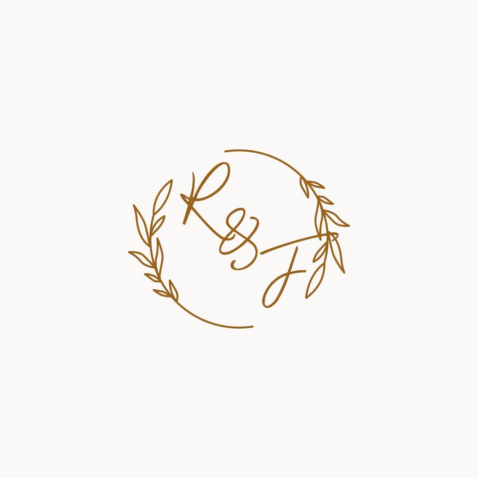 RF wedding initials logo design vector