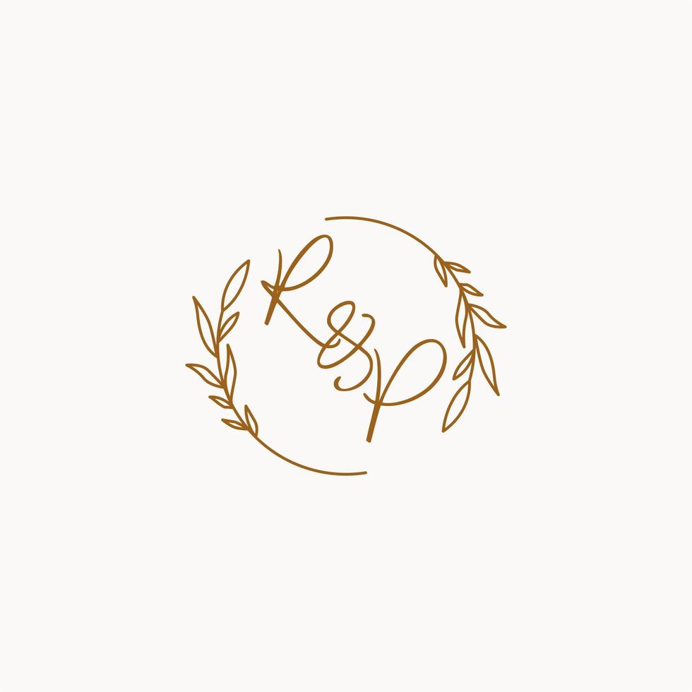 RP wedding initials logo design vector